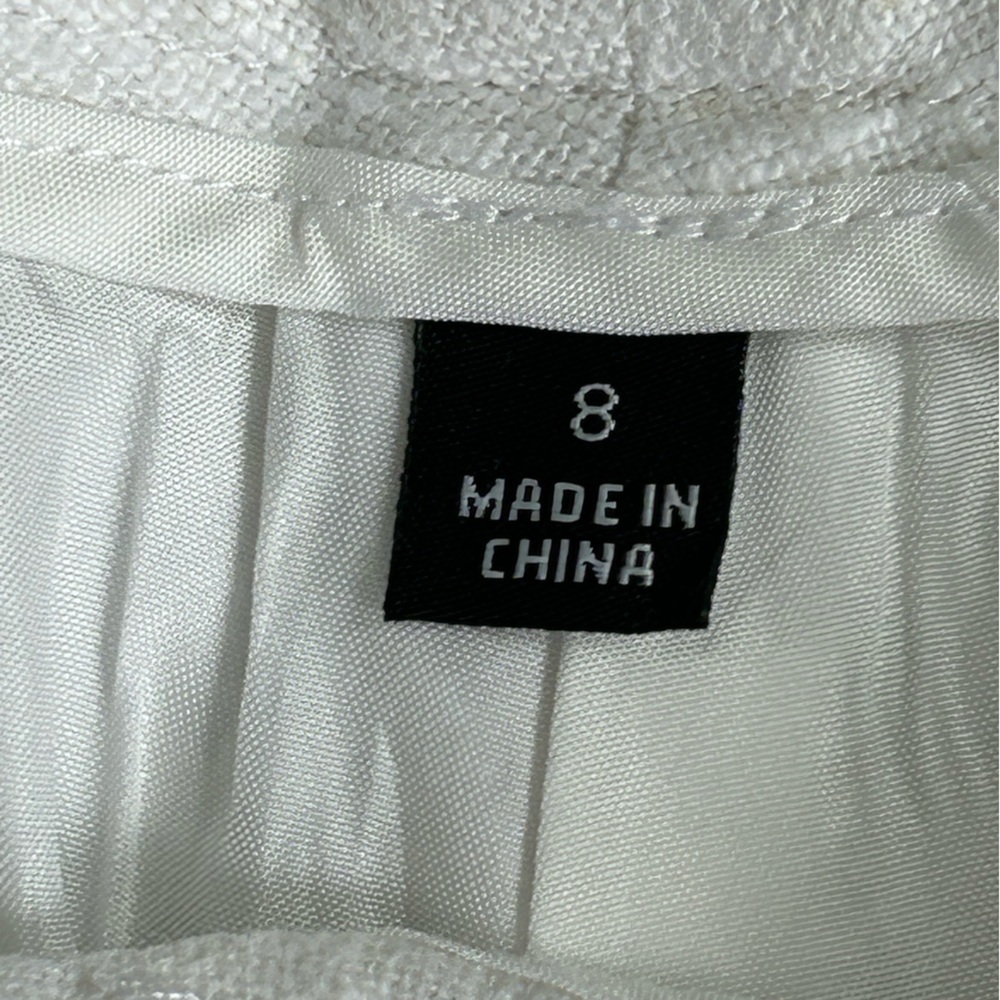 Kenji Anthropologie Blue Paisley and  Alice Collection White Lined Shorts Sz 8 - Picture 3 of 10